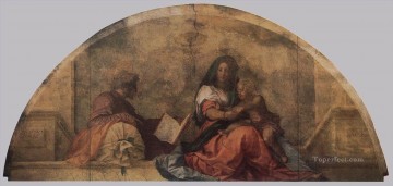 アンドレア・デル・サルト Painting - マドンナ・デル・サッコ サック・ルネッサンスのマニエリスムを持つマドンナ アンドレア・デル・サルト